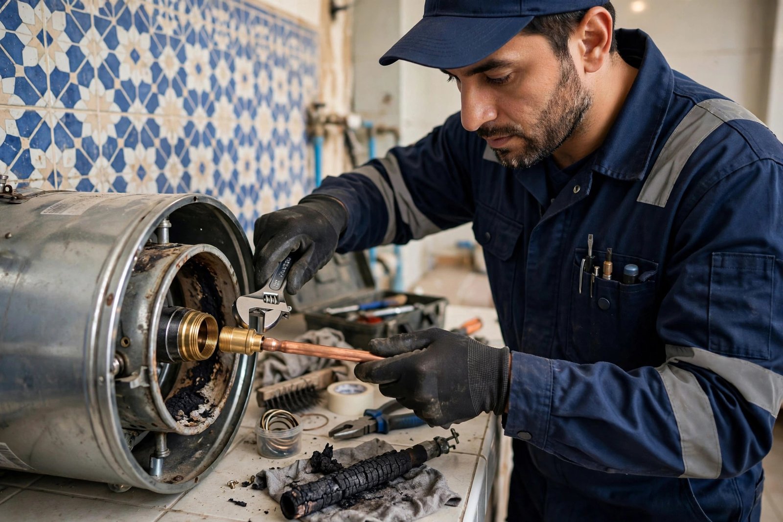 Replacing a burnt heating element inside a sakhana, a top sakhana not heating cause