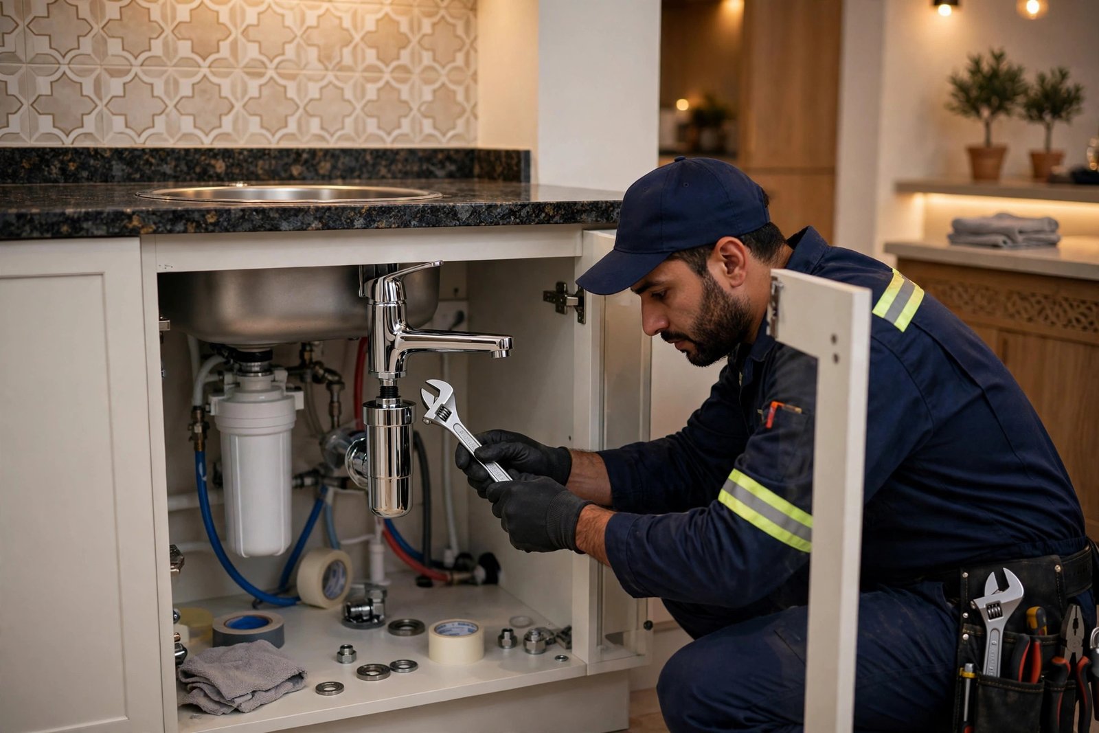 Best under sink water filter Riyadh dedicated faucet fitting by SheelTalab plumber