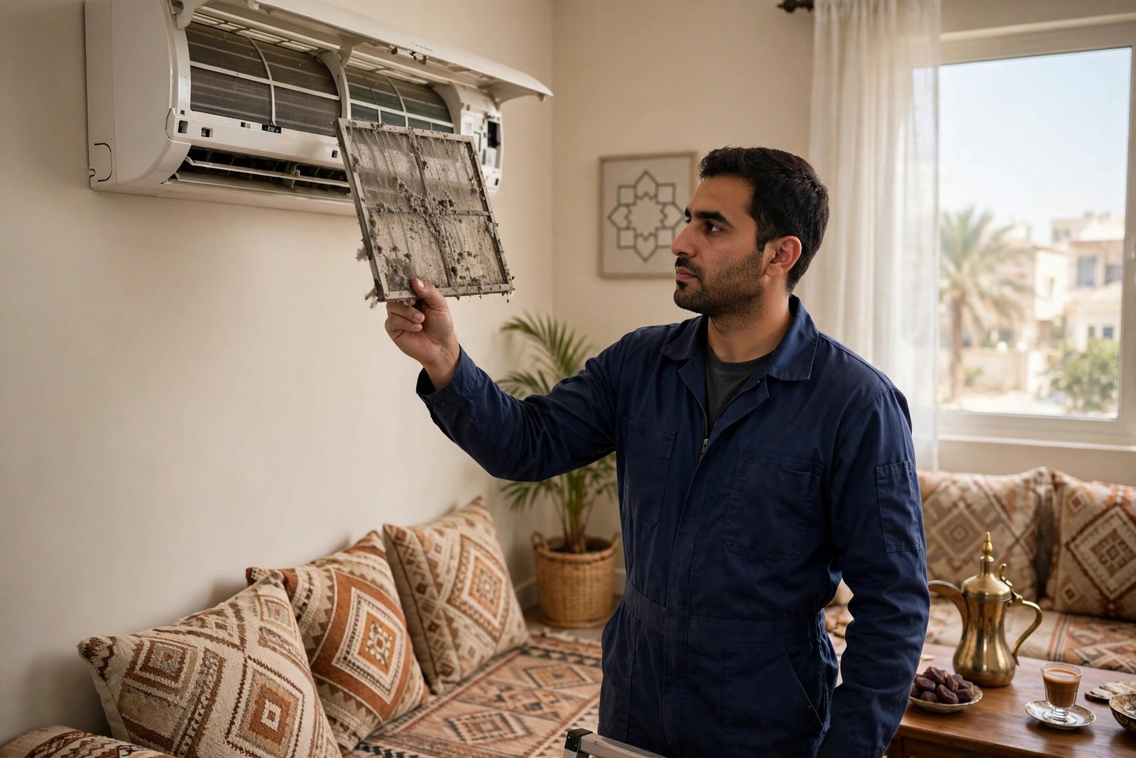 Washing dirty AC filters, a common fix for Samsung AC timer light blinking alerts
