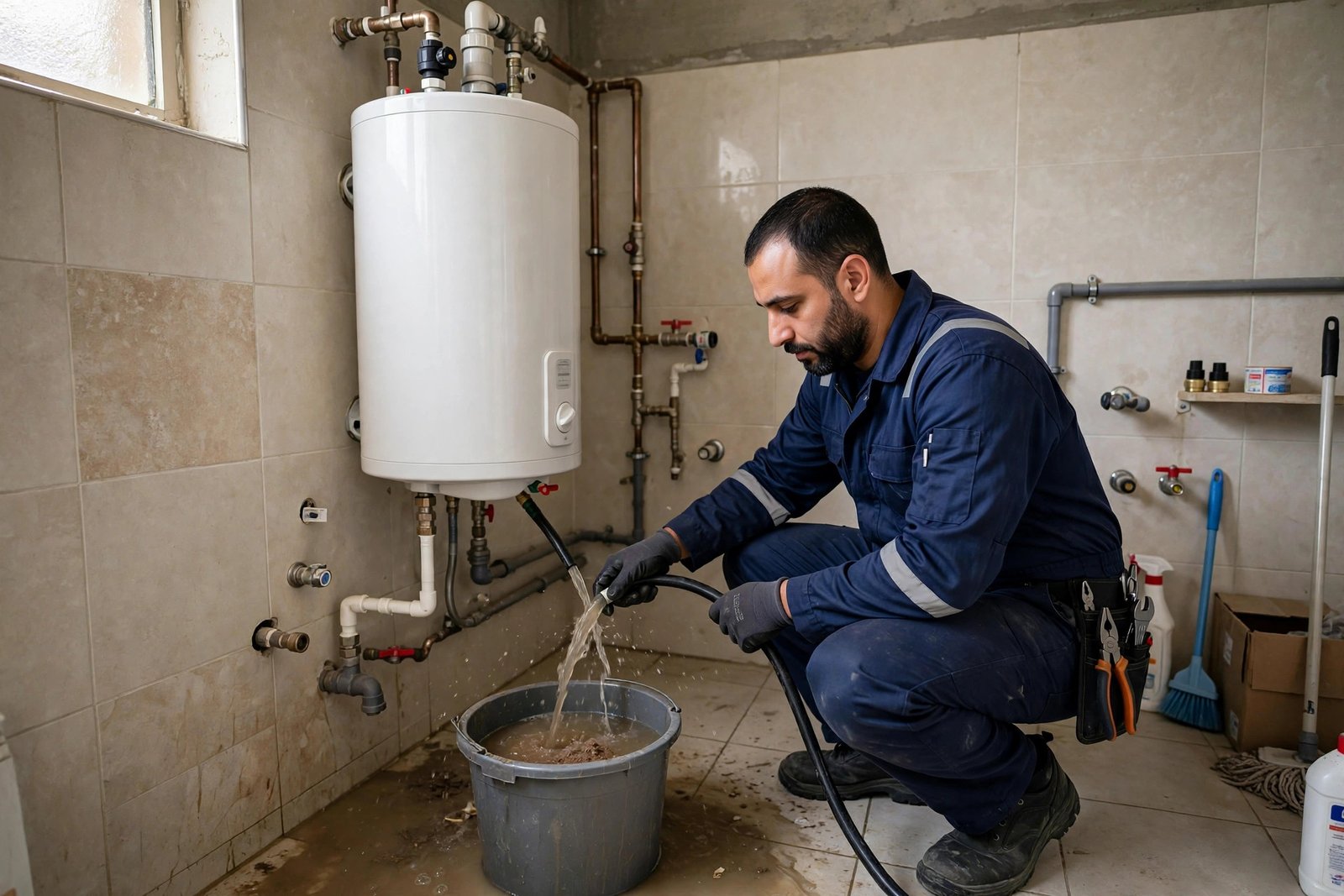 Flushing sediment from a sakhana tank, a hidden sakhana not heating cause