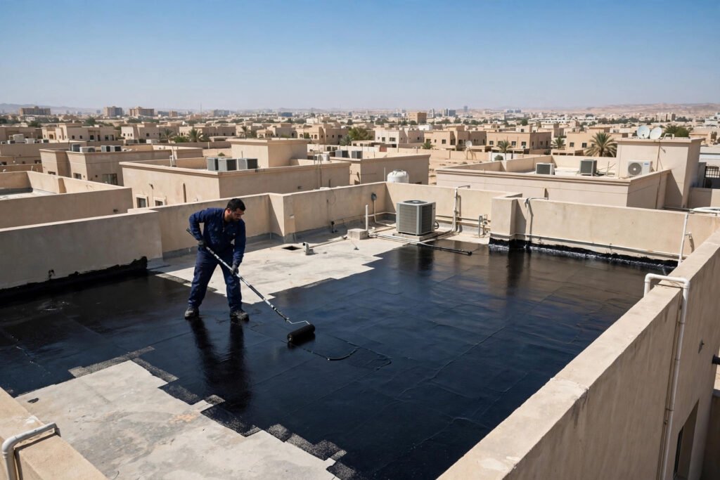 roof waterproofing Riyadh villa flat roof waterproofing treatment